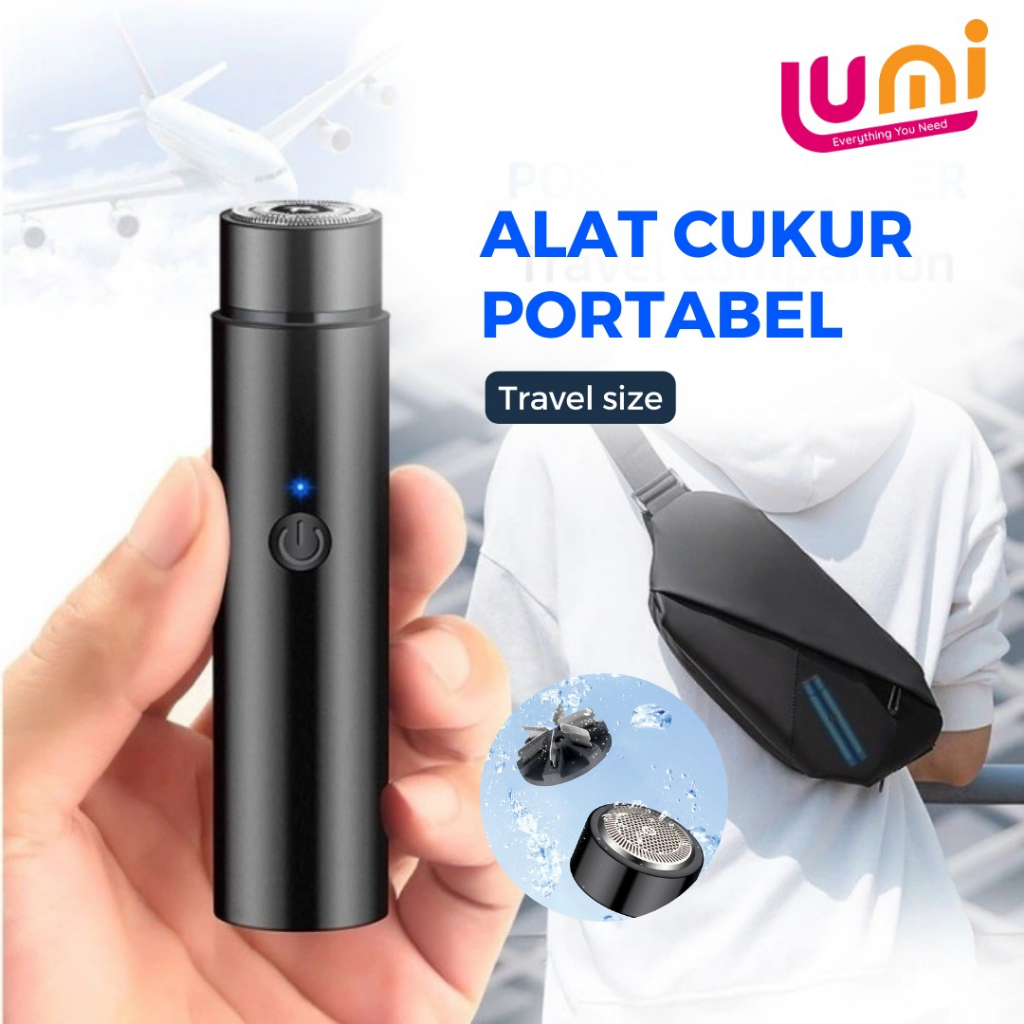 Alat cukur elektrik portable mini razor feihong shaver isi ulang usb charger ukuran travel pencukur jenggot kumis rambut bulu ketiak