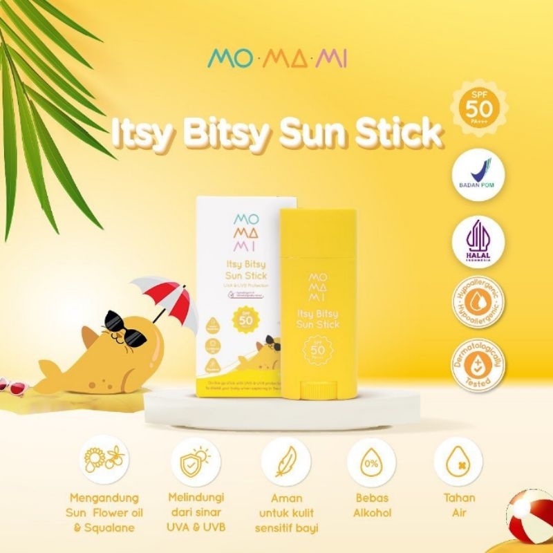 Momami Itsy Bitsy Sun Stick 15gr - Stik Tabir Surya