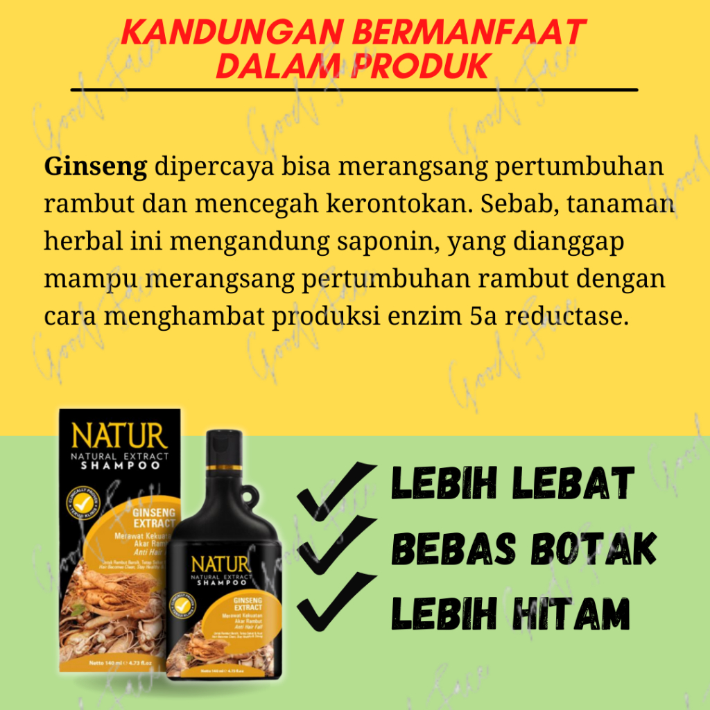 SAMPO ANTI RONTOK KETOMBE NATUR SHAMPOO GINSENG 140ML ORIGINAL BPOM