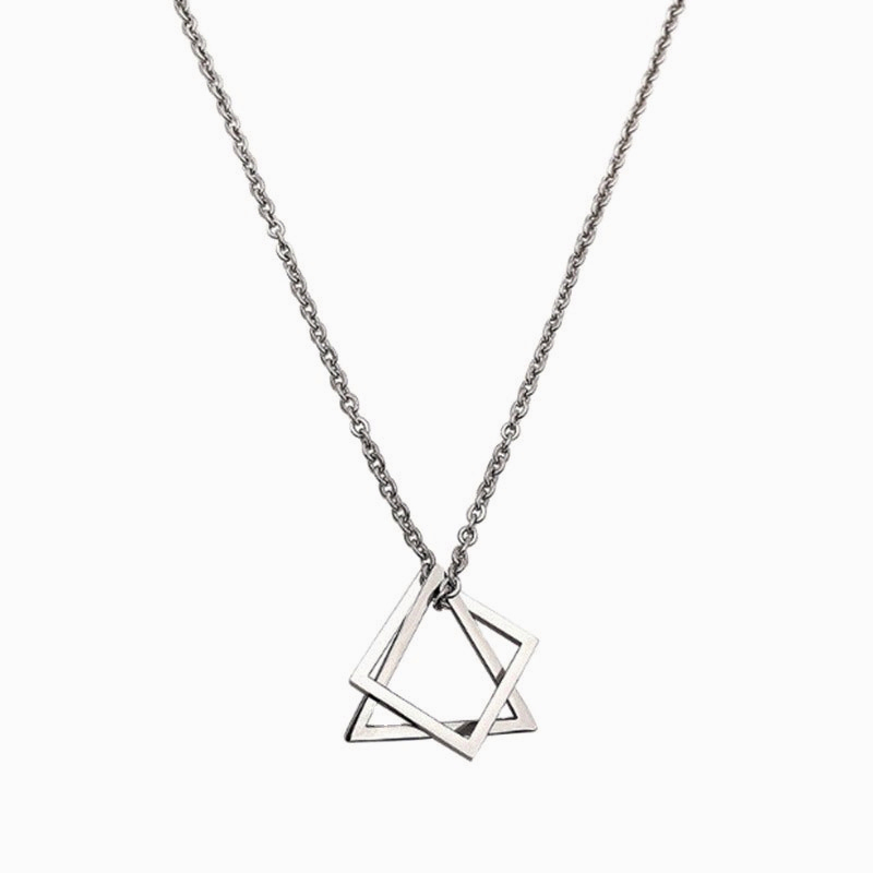 ❤️1 PCS Kalung Pria 65cm Titanium Asli Anti Karat Cowok Cewek Liontin Kotak Persegi Panjang Rantai Warna Silver Crom Gaya Korea Hip-hop Keren Necklace Pendant For Men Women Korean Aksesoris yy-🔺