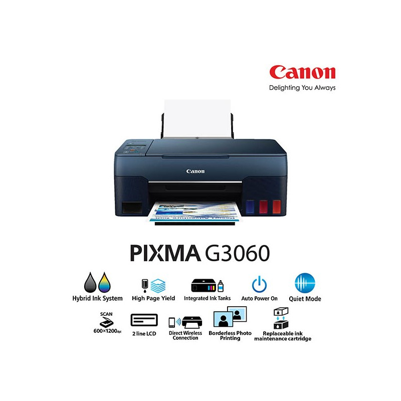 Printer Pixma Canon G3060 Print Scan Copy WiFi Wireless G 3060