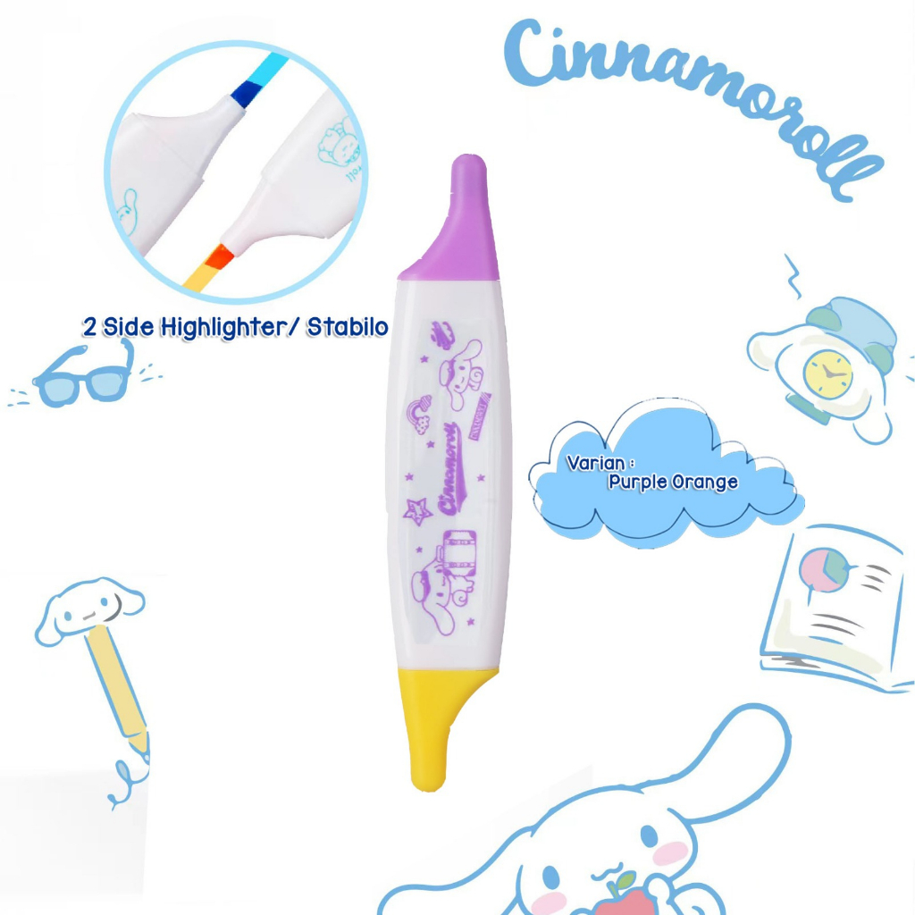 STABBILO CINAMOROL HIGHLIGHTER SANRIO CINAMOROL SPIDOL WARNA STABILO WARNA PULPEN JURNAL SPIDOL WARNA @banyak