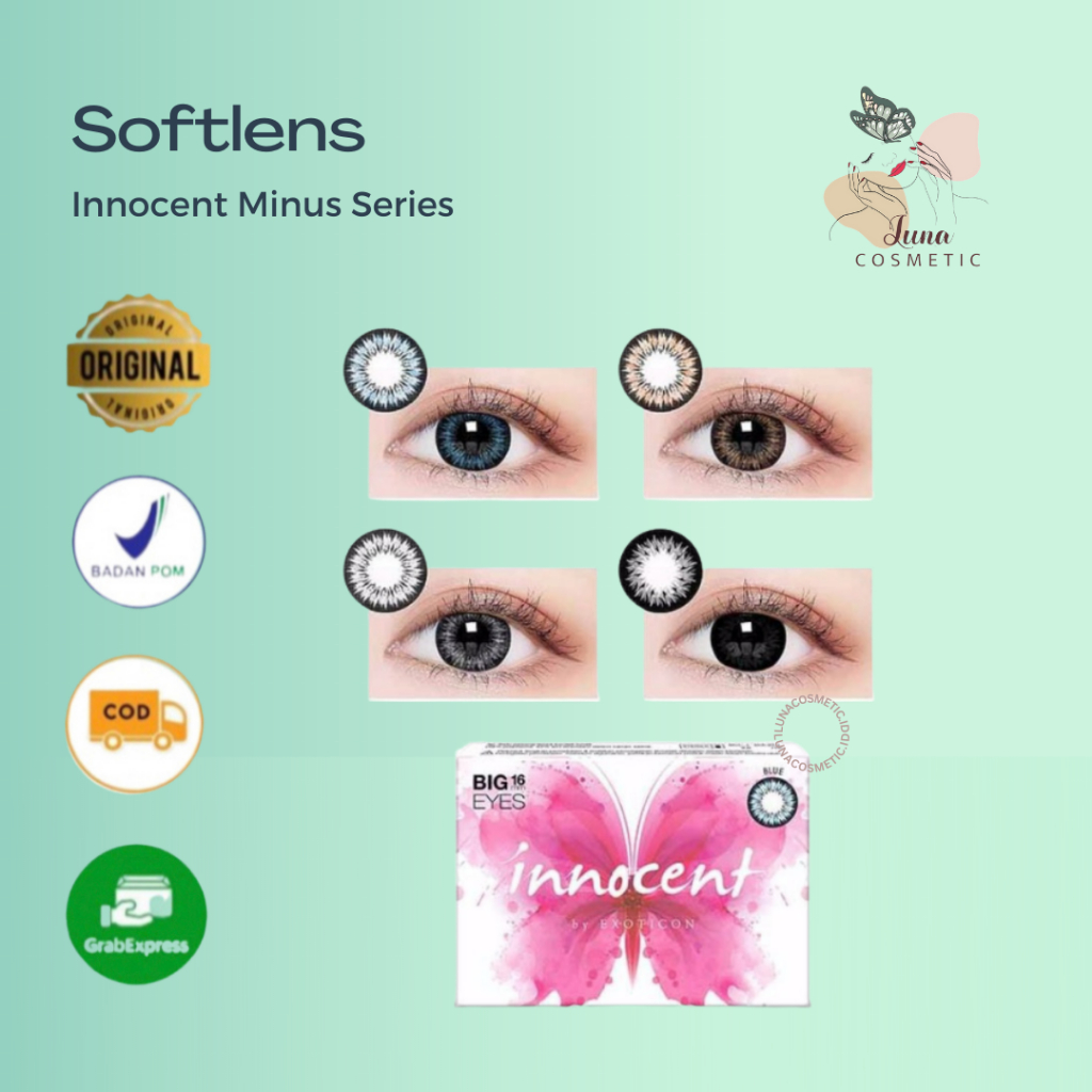 Softlens Innocent MINUS X2 EXOTICON / GREY BLACK BROWN BLUE / Big Eyes / 16MM | Softlens Minus / Soflen Soflens