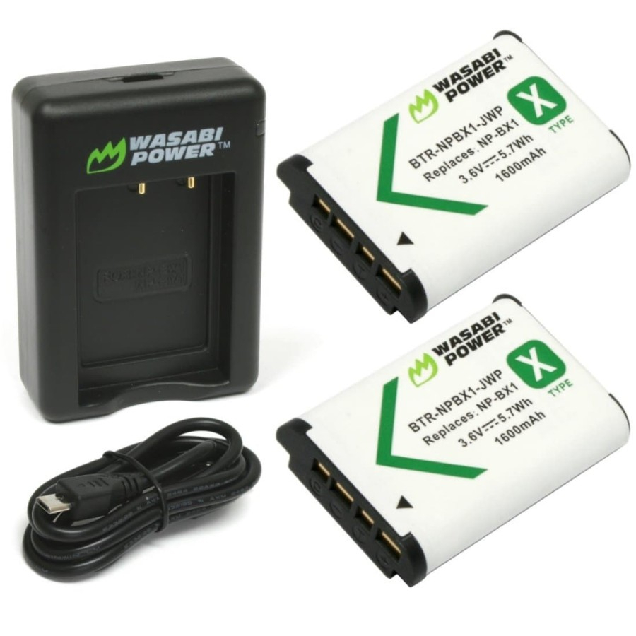 WASABI POWER BATERAI & CHARGER FOR SONY NP-BX1 NP-BX1/M8 ZV1 RX1 RX1R RX100 RX100II RX100III RX100IV