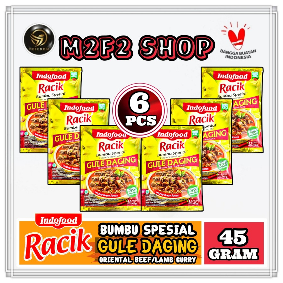 

Indofood Racik Bumbu Spesial Gule Daging Oriental Beef - 45 gr (Kemasan 6 Pcs)