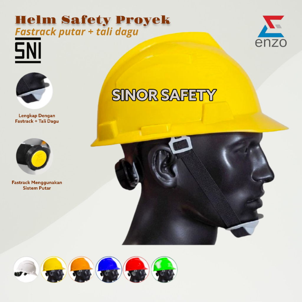 Safety Helmet SNI Enzo Helm Proyek + Sarang Putar Fastrack