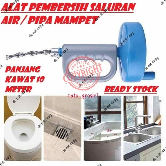 Alat Pembersih Saluran Pipa Tersumbat 10m Kawat pembersih Saluran Air Anti Sumbat 10 meter