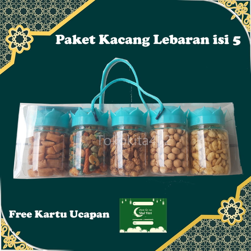 Paket Kacang Lebaran isi 5 Free Kartu Ucapan