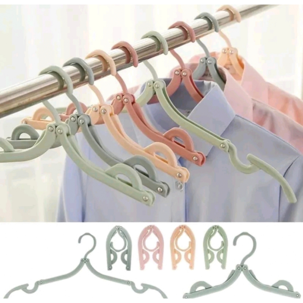 Hanger Lipat Gantungan Baju / Cantelan Jemuran Pakaian Baju Syal Hijab/ foldable