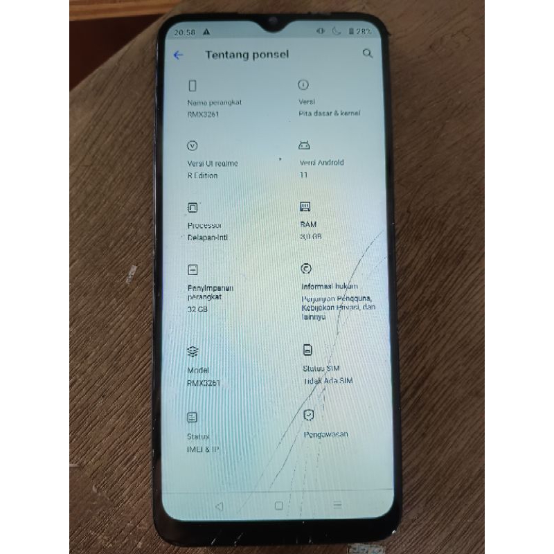 Lcd realme C21y / c25y minus kaca depan pecah