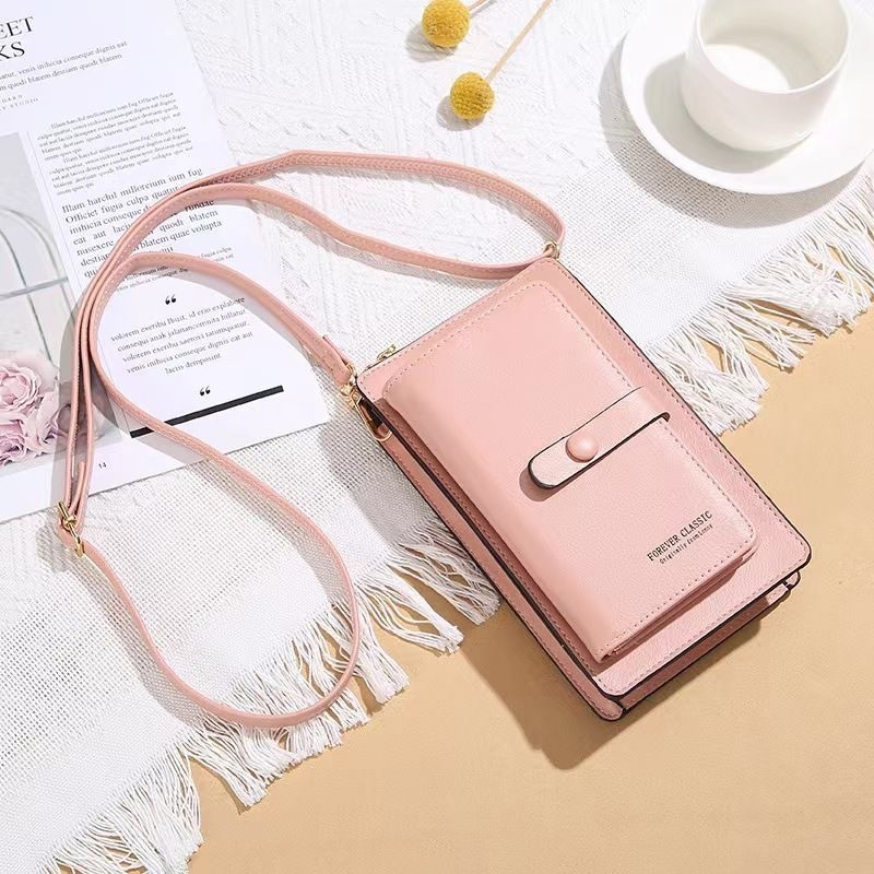 Dompet Kulit HP Wanita Touchscreen Tas selempang wanita dompet kartu