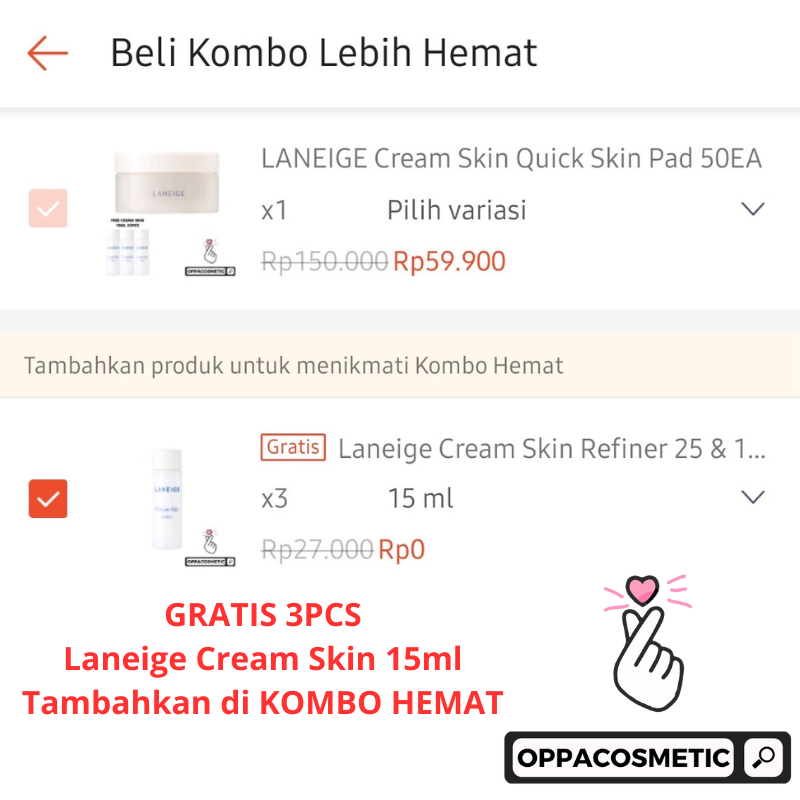 LANEIGE Cream Skin Quick Skin Pad 50EA