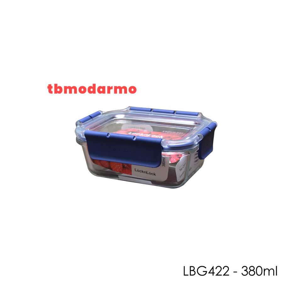 Tbmo LBG 422 Topclass Rectangular 380ml Blue LOCK &amp; LOCK / Kotak Makan