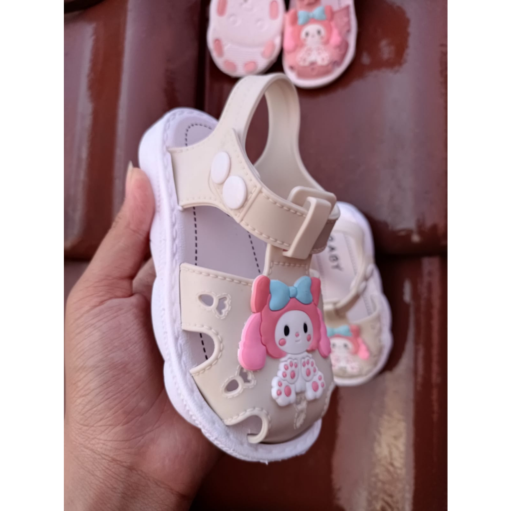 sandal sepatu tali anak perempuan motif lucu bahan karet import 2588-A1 (21-25) sadal anak terbaru