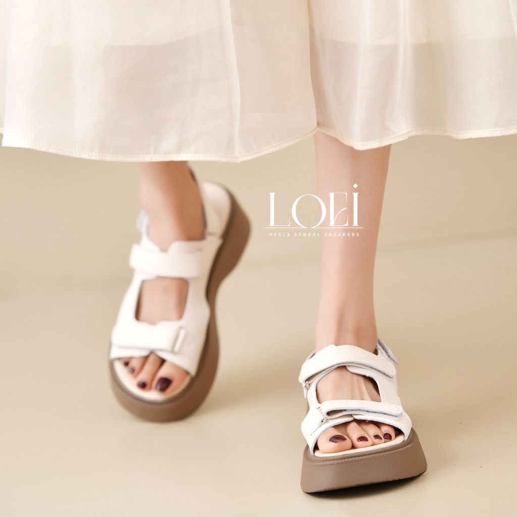 14430 Sandal Tali Wanita Import Sendal Gunung Wedges Tali