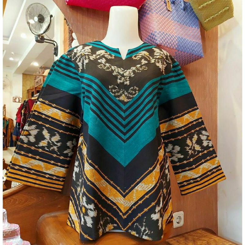 Atasan baju kerja tenun cantik blouse tenun ntt