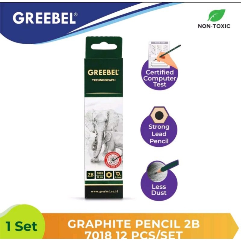 

Pensil GREEBEL 2B isi (12 pcs)