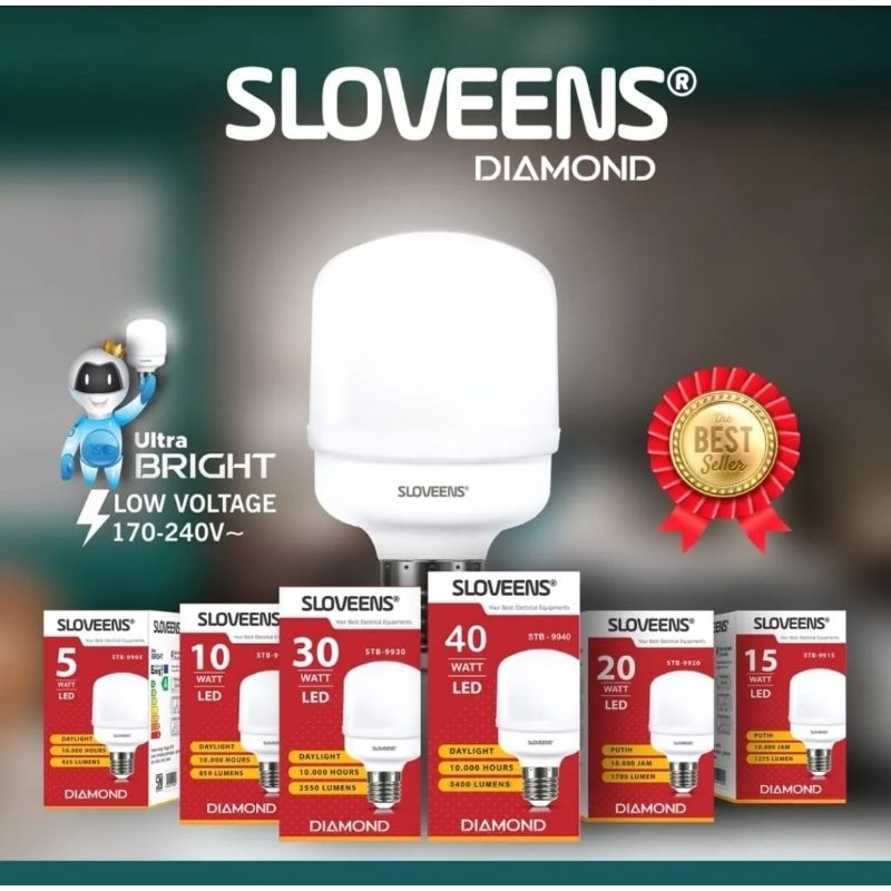 Lampu Led Sloveens Diamond 15 watt 15w Cahaya Putih Terang Berkualitas