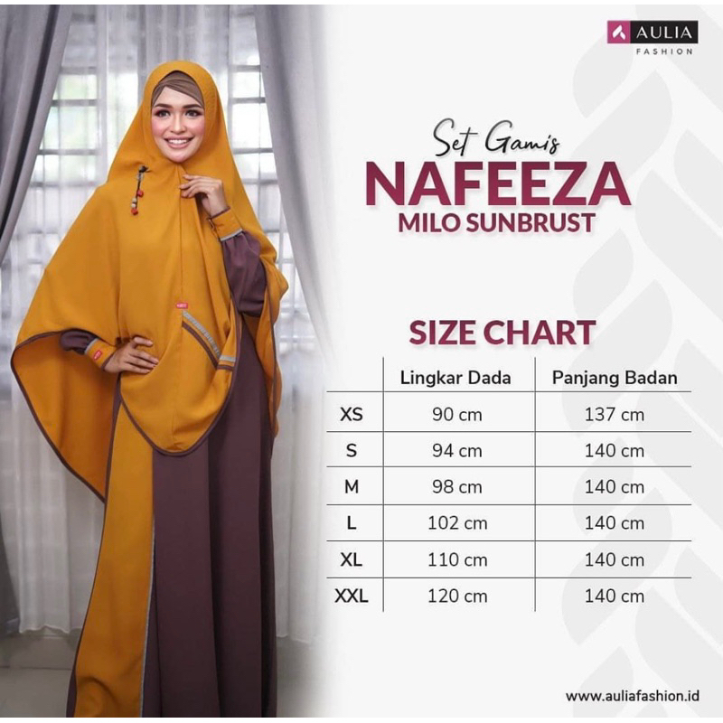 Preloved Gamis Aulia Fashion Nafeeza Milo Sunbrust