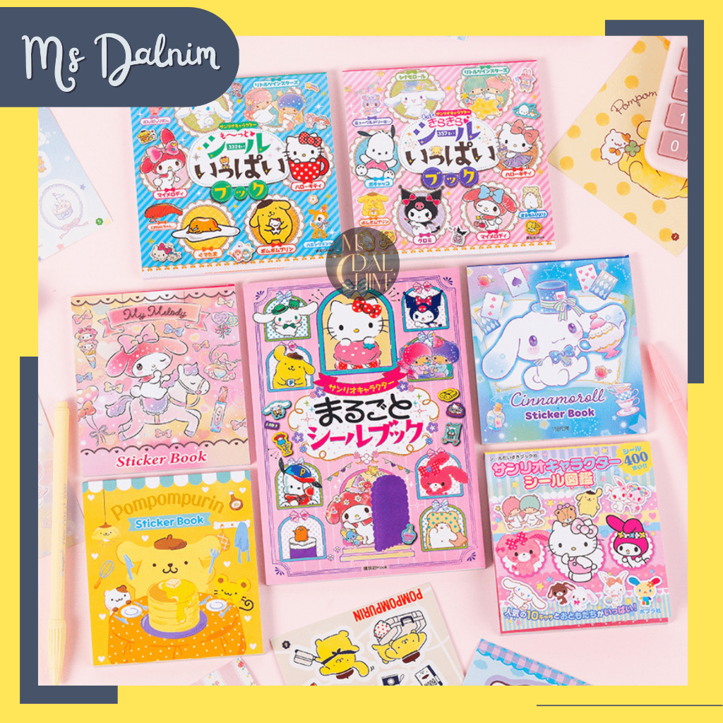 

Sanrio Sticker Book Set / Buku Stiker Deco Decorative Karakter Kartun Jepang Hello Kitty Melody Cinnamoroll Gudetama Little Twin Stars Pompompurin Japanese Cartoons Kawaii Diary Planner Journal DIY Scrapbook Album