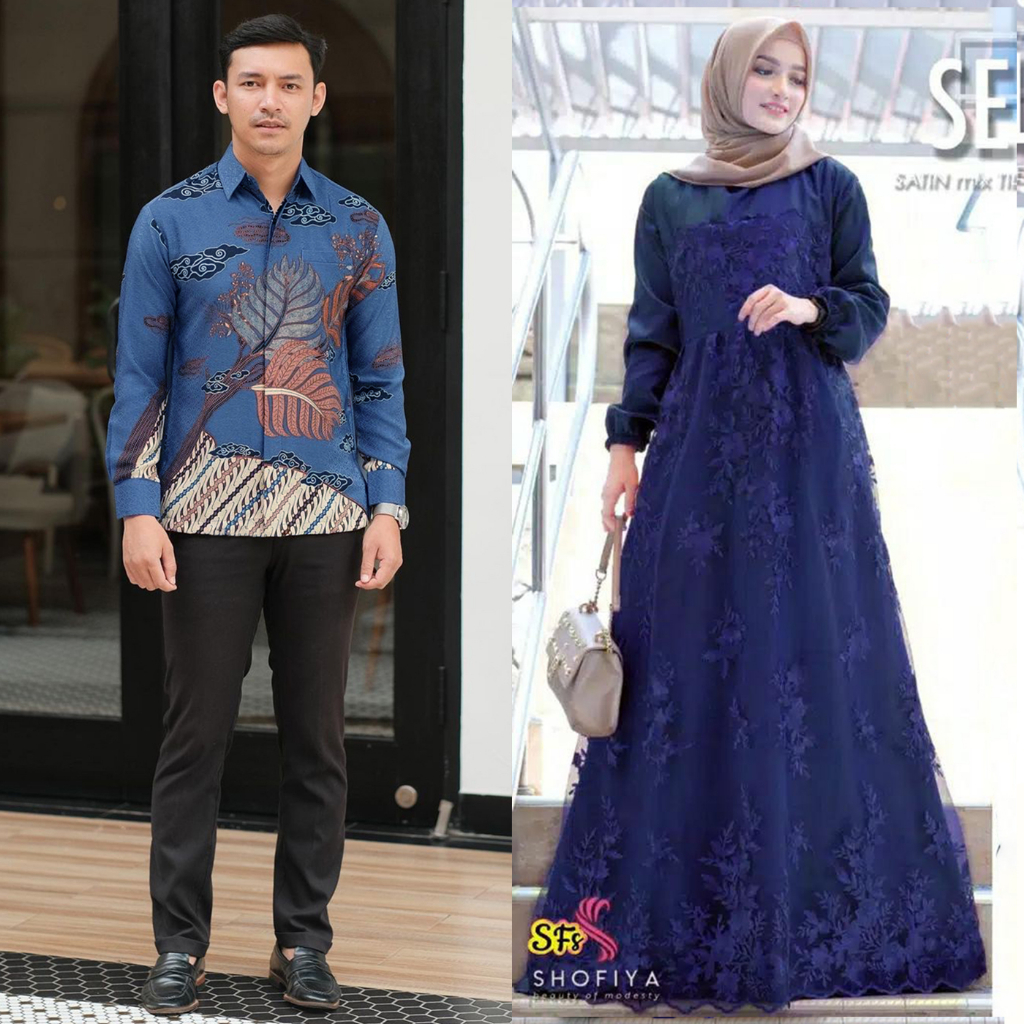 Maura Couple - Sania Ruffle Batik Couple Ori Ndoro Jowi Garansi Termurah Shopee - BATIK COUPLE GAMIS BRUKAT