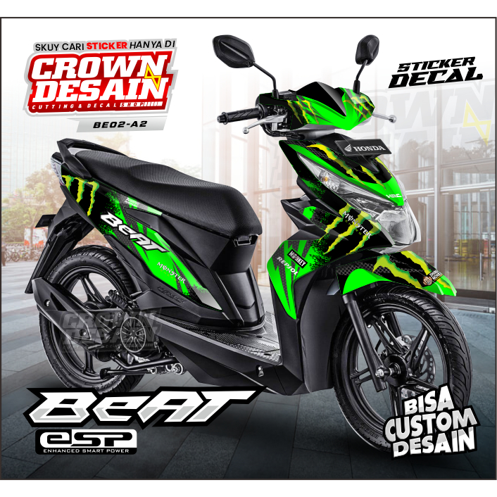 STICKER DECAL FULLBODY BEAT ESP FI 2017-2019  / STRIPING BEAT HOLOGRAM GRATIS STICKER VELG / BE