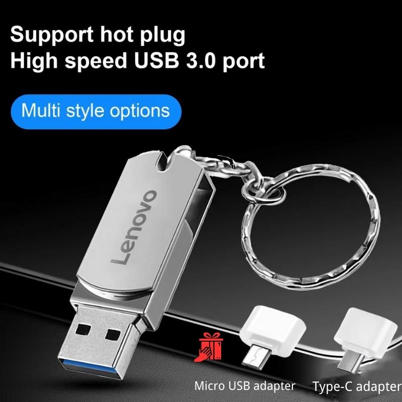 Lenovo Flashdisk otg type c 1TB 3.0 usb High Speed 256GB 512GB 1TB 2TB Anti Air Untuk Komputer