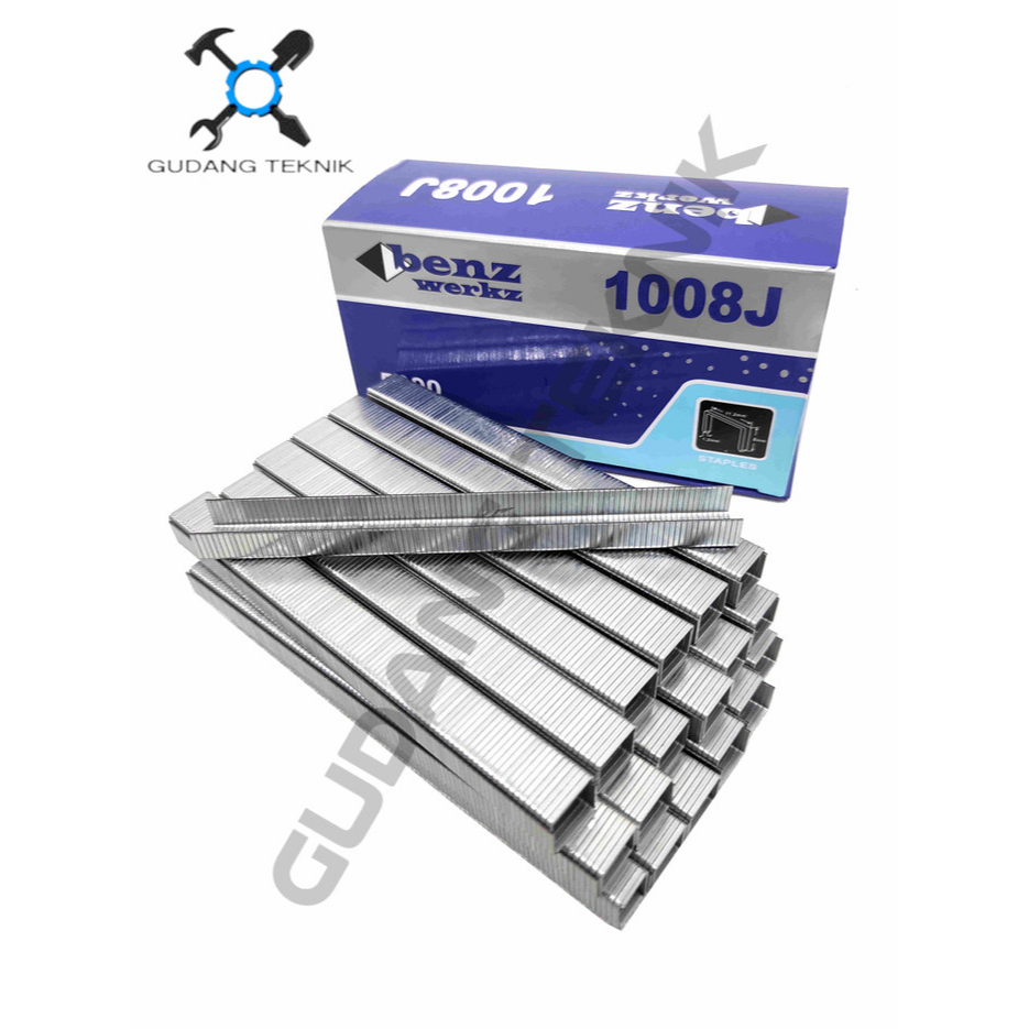 Isi Staples Paku Tembak Model U 5000pcs 1006J 1008J 1010J 1013J 1016J BENZ / Refil Refill Isi Ulang Air Nailer Angin 1006 1008 1010 1013 1016 Stapler Gun Tracker Brad Nailer 1006 J 1008 J 1010 J 1013 J 1016 J BENZ