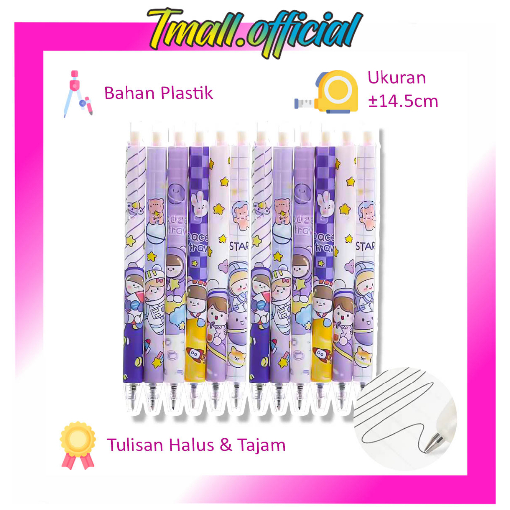 

❄ TMALL ❄ Pulpen Gel Motif Karakter Pulpen Pelajar Dan Kantor Pena Lucu Purple Series Kawaii Gel Ink Pen S052