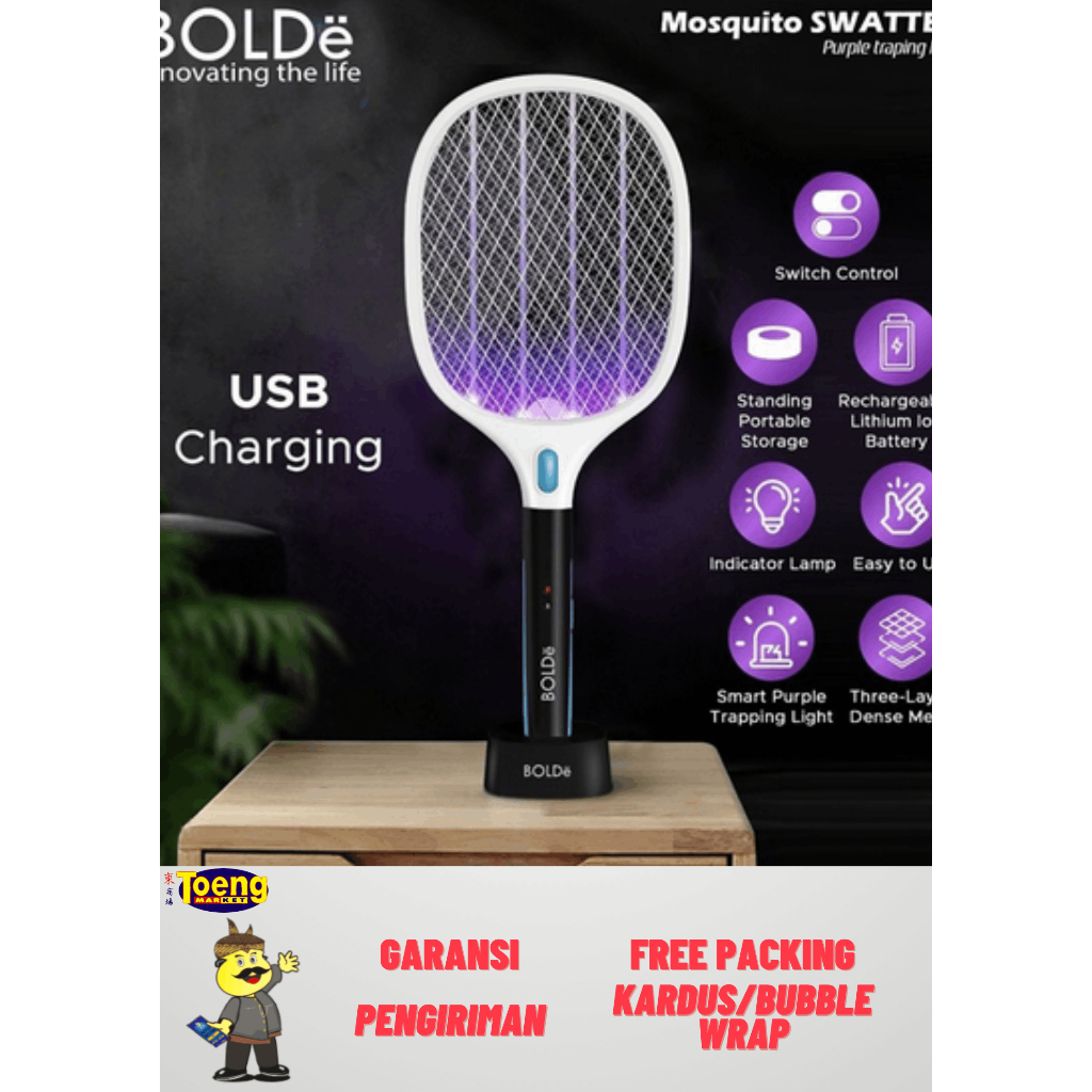 SUPER SWATTER LIGHT PURPLE BOLDE / RAKET NYAMUK BOLDE