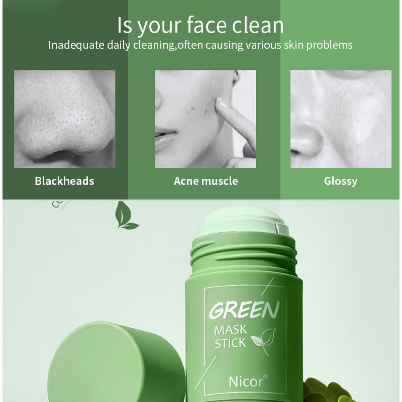 Green Tea Oil Control Pore Cleansing Clay Stick Green Tea Masker Wajah