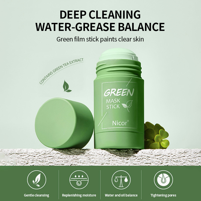 Green Tea Oil Control Pore Cleansing Clay Stick Green Tea Masker Wajah