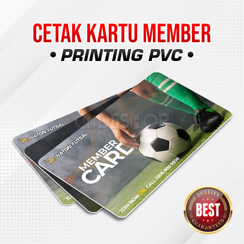 

Kartu Preprinted Custom Bahan PVC Premium Cetak Member Card Futsal Gym