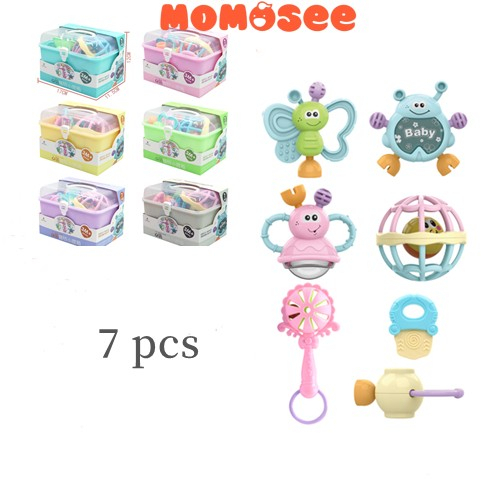 Baby Teether Rattle Teething Kit Mainan Gigitan Bayi Gigitan Bayi Teether Mainan Bayi b