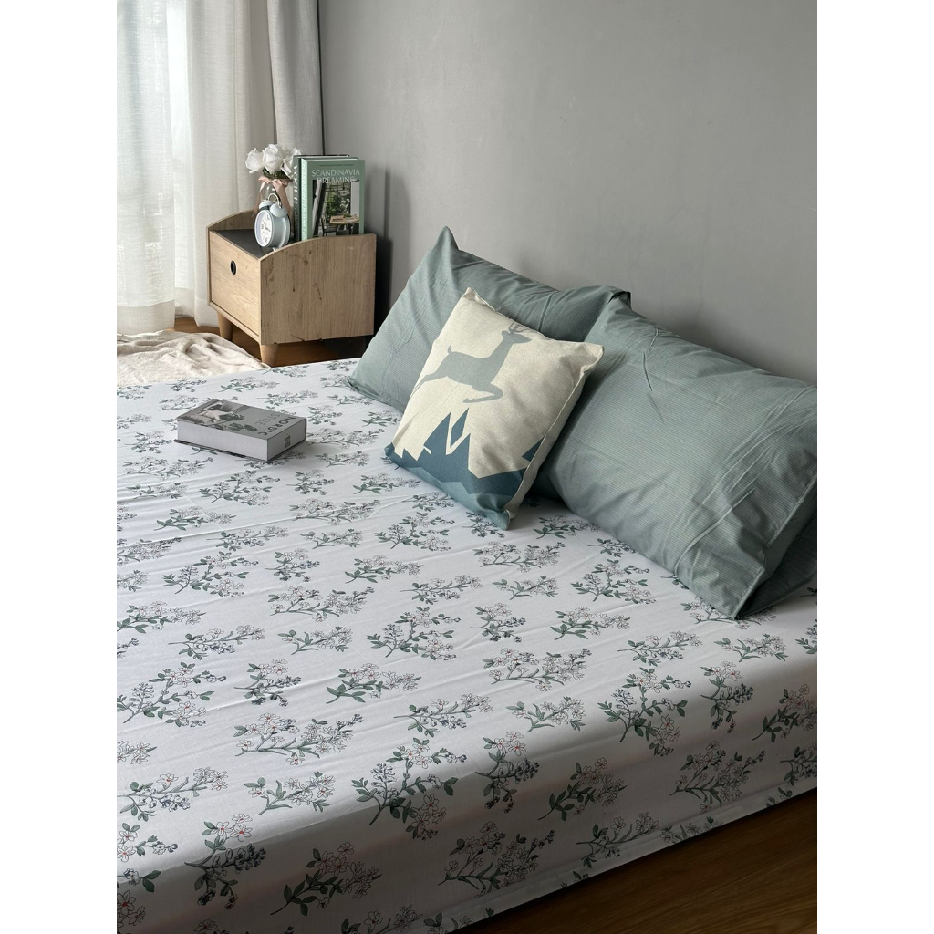 Sprei Katun Anti Geser katun original | CASSIDY MATCH &amp; PINE FOREST by BEVERLY | ukuran 90 100 180x200