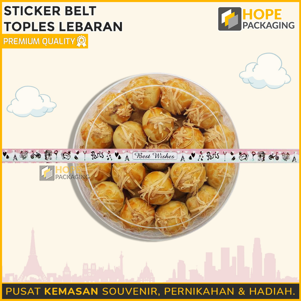 Sticker belt toples lebaran / Stiker Sabuk Toples Kue Lebaran Idul Fitri Eid