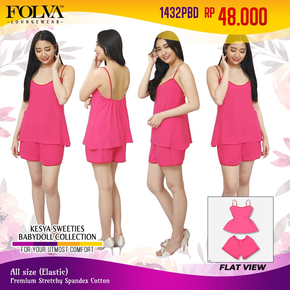 FOLVA Tanktop set celana pendek hotpants baju tidur Spandex Melar