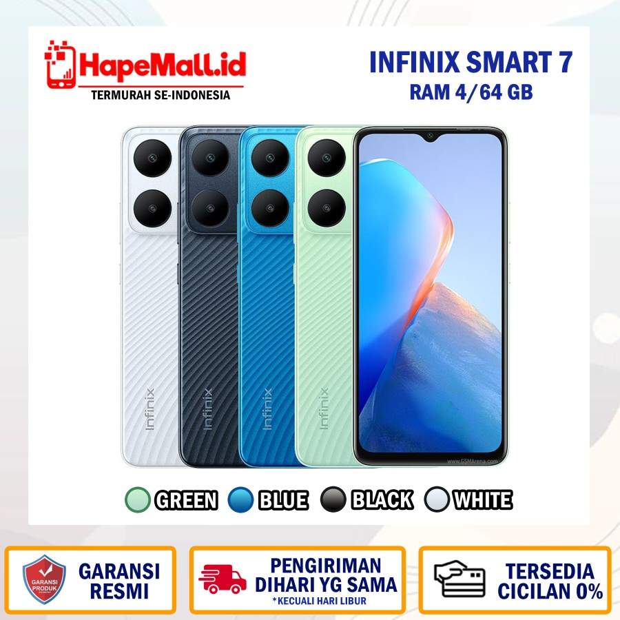 INFINIX SMART 7 RAM 4/64 GB GARANSI RESMI TERMURAH