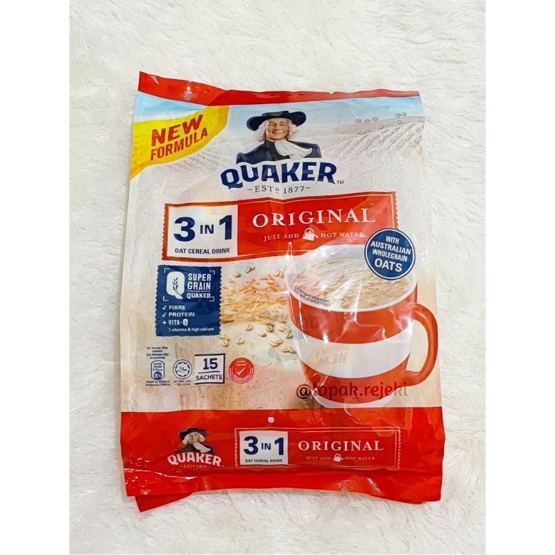 

Oatmeal Quaker 3 in 1 Original 15 Sachet 3in1 Malaysia