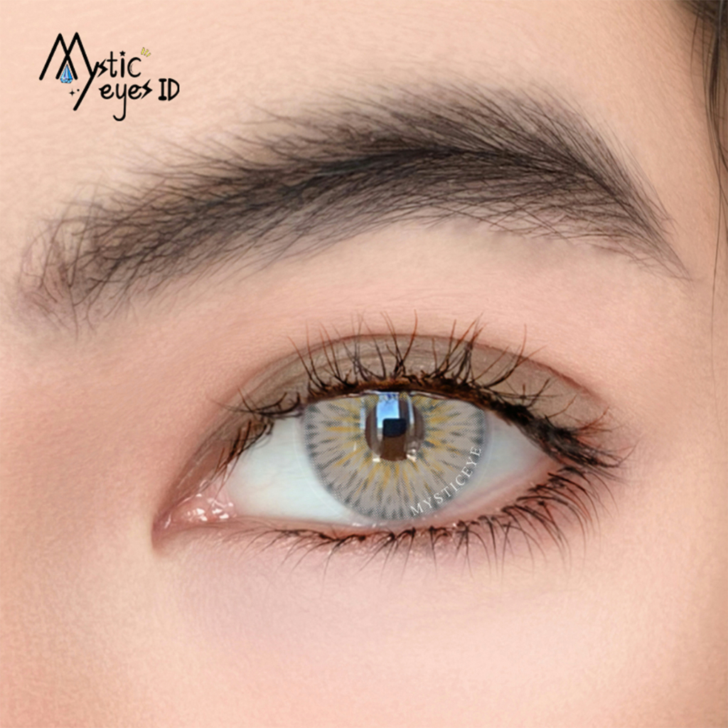 [✅COD] MYSTICEYES SOFTLENS NEW YORK SERIES LENSA KONTAK GOGH GREY COLOR CONTACT LENS 14.0MM (NORMAL)