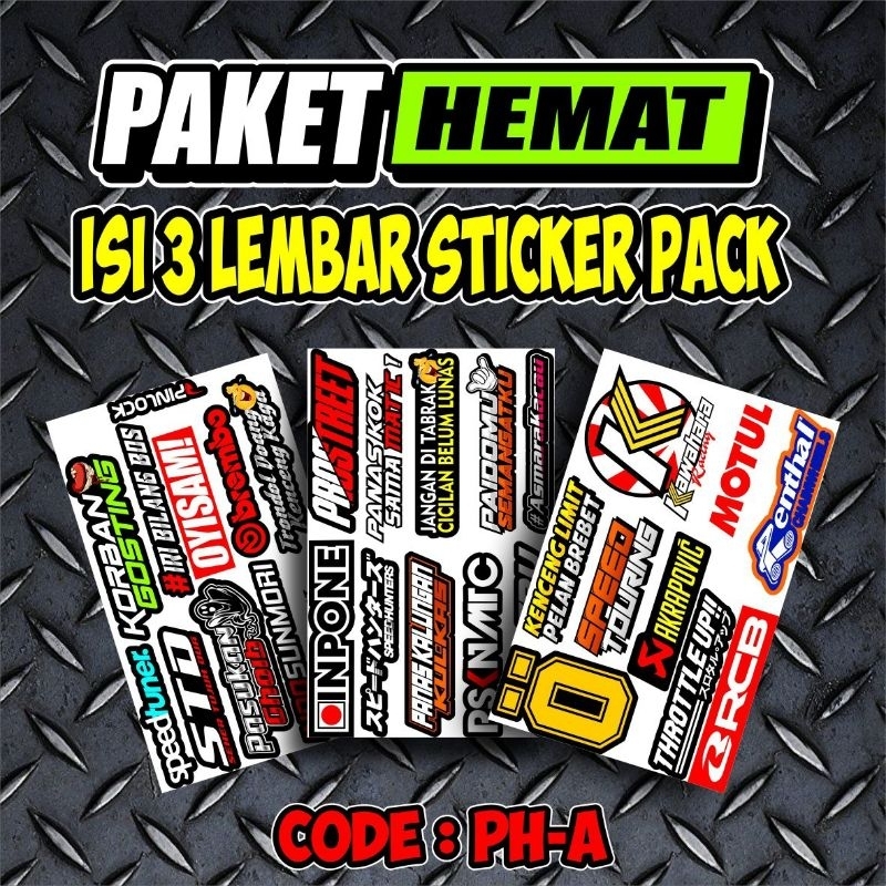 STICKER PACK RACING PAKET HEMAT CUTING LAMINASI GLOSY TINGGAL TEMPEL