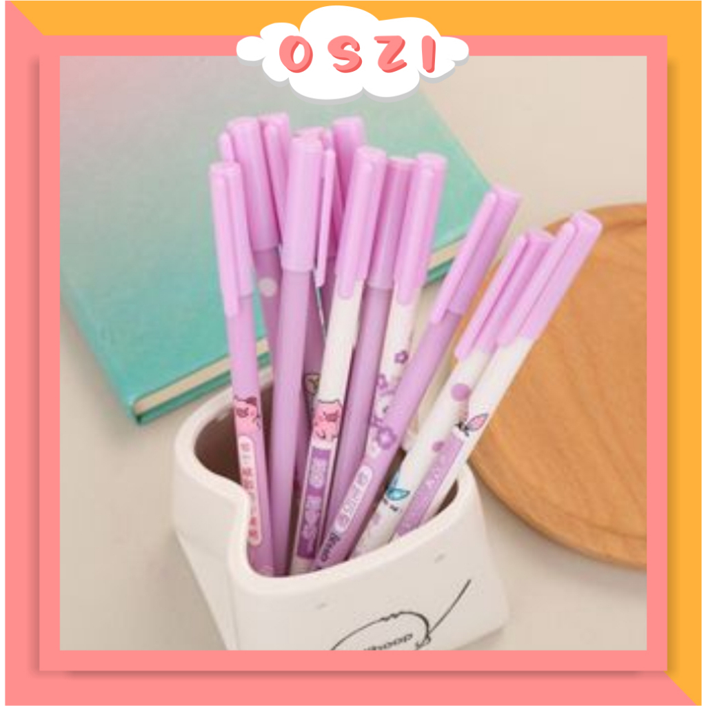 

❄ OSZI ❄ Pulpen Gel Motif Ungu / Pulpen Korea Pelajar & Kantor / Pulpen Aesthetic / Pena Gel Lucu Import S062