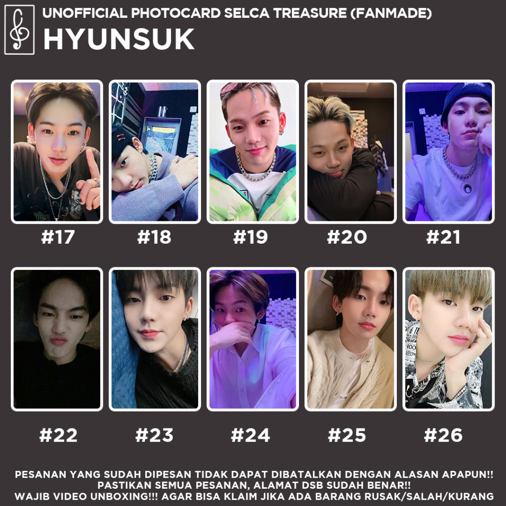 [SELCA TREASURE] HYUNSUK BOYFRIEND MATERIAL PHOTOCARD  UNOFFICIAL