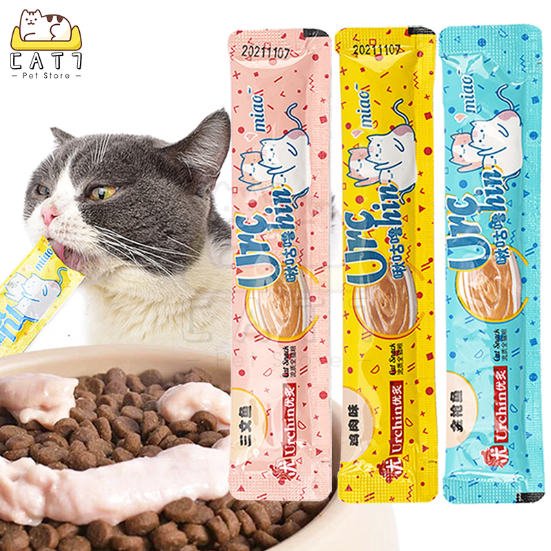 【Cat7】 Snack Hewan Peliharaan Cemilan Kucing 15gr/Strip Cat Snack Creamy Treats untuk Anak Kucing dan Kucing Dewasa Pengemukan aksesoris Hewan Peliharaan