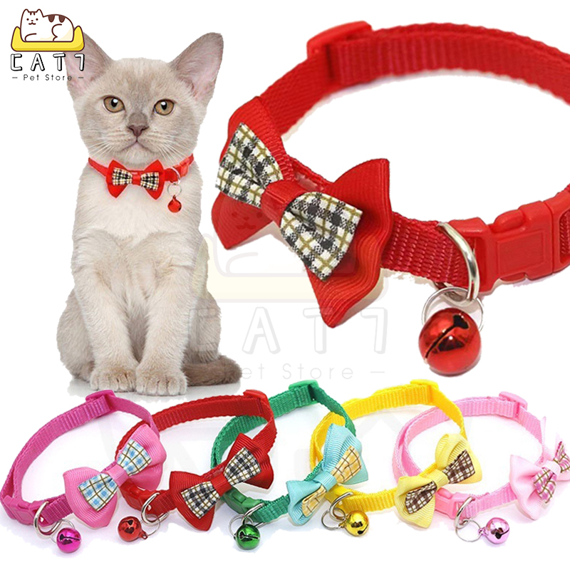 Kalung Kucing Kalung Kucing Ikatan Kupu-kupu Pola Kotak-kotak Mengikat Kalung Kucing dan Anjing Imut-imut Kerah Hewan Peliharaan