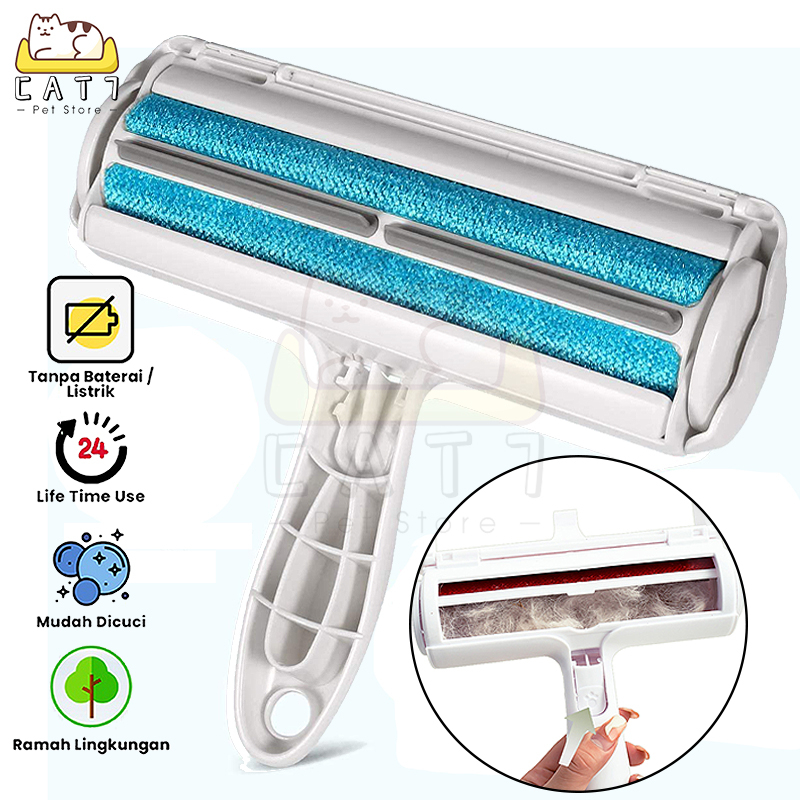 Pembersih Bulu Kucing/Anjing PET HAIR REMOVAL Roller Portable Jangka Panjang (Lifetime Use) untuk Pembersih Baju/Pakaian Bulu Hewan Peliharaan Olive Care