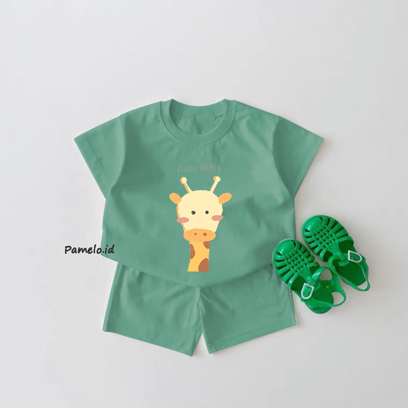 Pamelo.id Set Anak Cute Jerapa  / Fashion Anak / Stelan baju anak / Korea Style / Set Balita / Set Anak Unisex