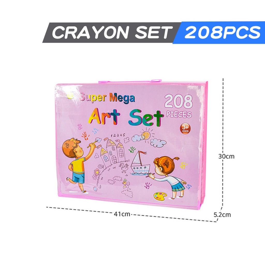 Pensil Warna Crayon Set Isi 208 Pcs Krayon Alat Lukis Menggambar Mewarnai