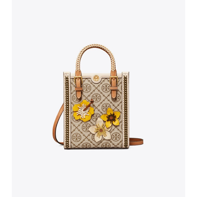 Tory Burch T Monogram Jacquard Mini Tote - Brown 87146