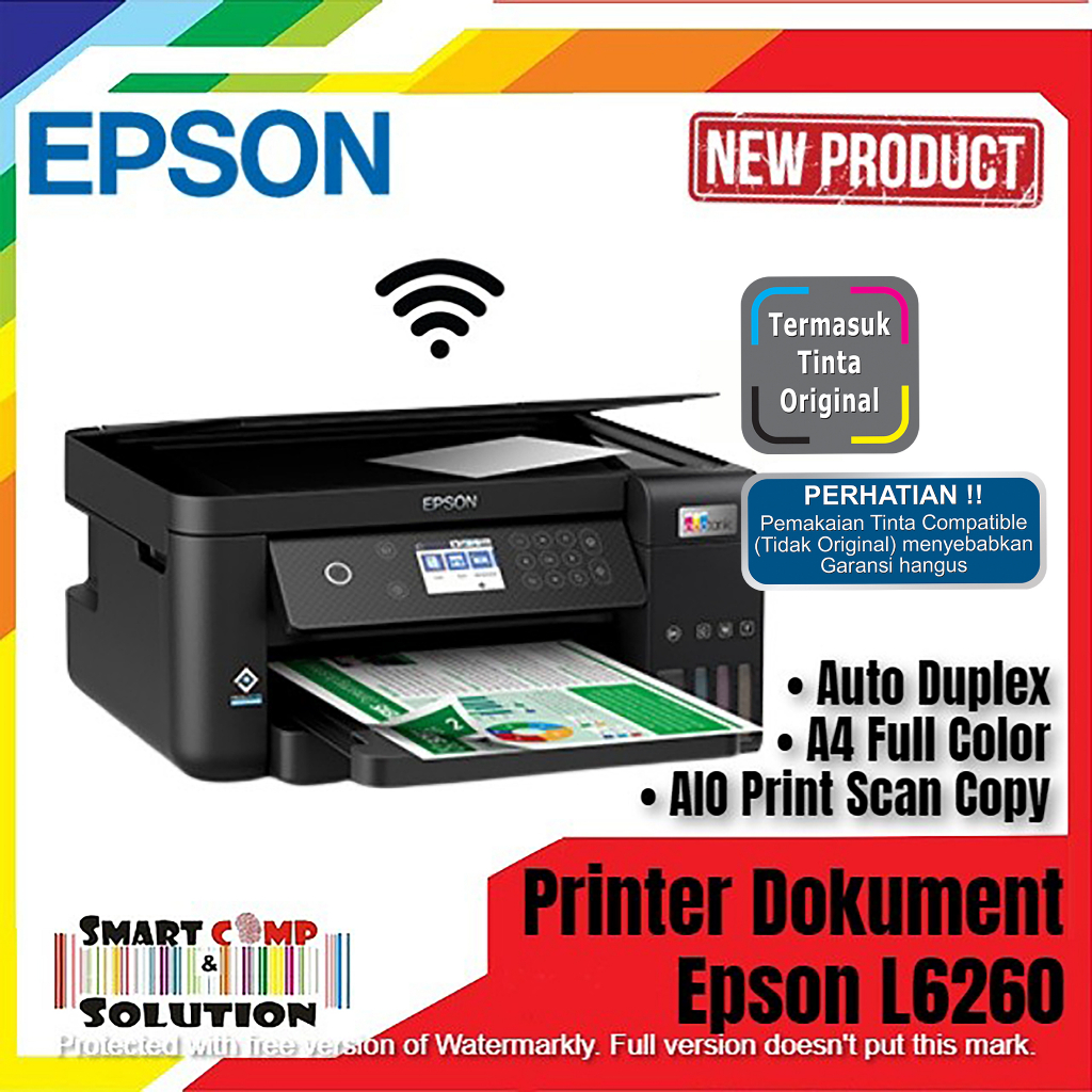 Printer Epson L6260 AIO Print Scan Copy A4 WiFi Duplex Infus Warna